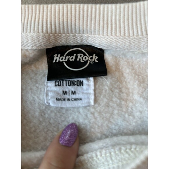 Hard Rock Cafe Los Angeles Crewneck Sweatshirt Medium Beige Pullover - Picture 5 of 9